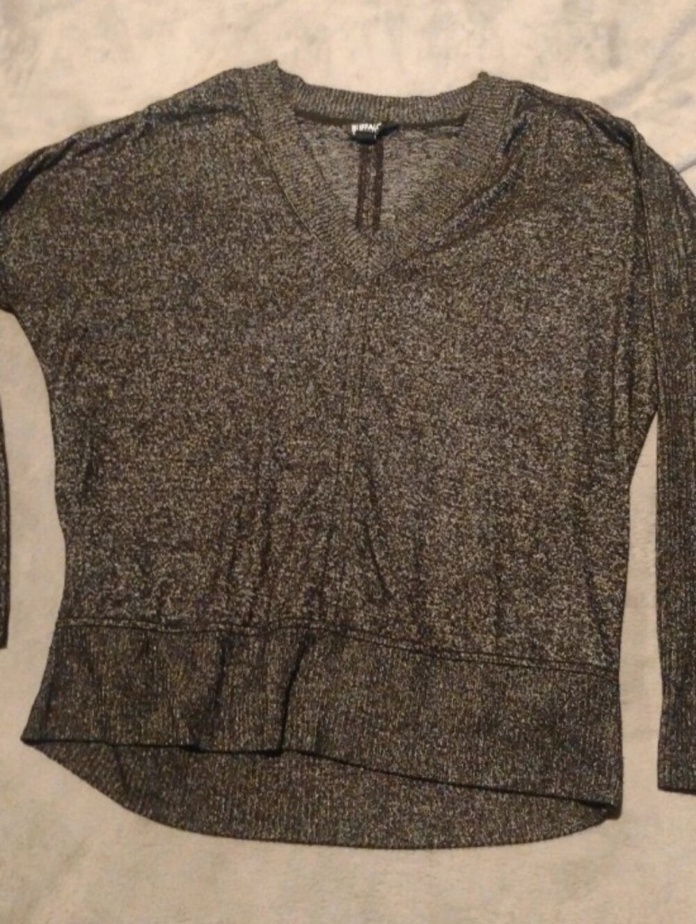 Buffalo David Bitton Marled Grey V-Neck Knit Sweater - Size S